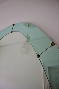 Image 2 of Italian Floor-Standing Mirror with Blue Border by Colli, 1950s