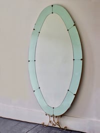 Image 1 of Italian Floor-Standing Mirror with Blue Border by Colli, 1950s