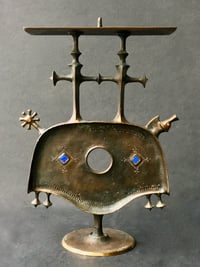 Image 1 of Sculptural Bronze Candleholder, Hungary, Mid-20th Century