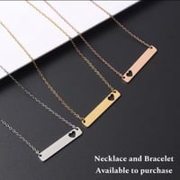 Image 1 of Heart Name Bar necklace set