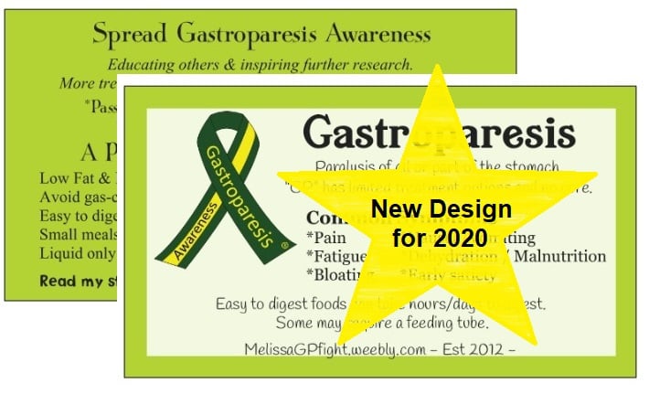 Image of New 2020 Gastroparesis Awareness Cards