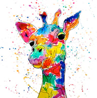 'Rainbow Giraffe' Greeting Card