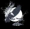 "EAGLE & SNAKE" White on Black T-Shirt