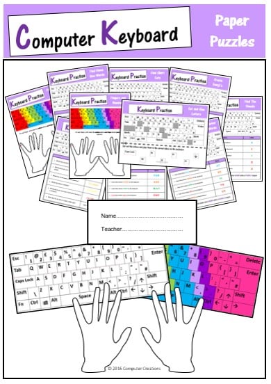 Image of Computer Keyboard Paper Worksheets Booklet
