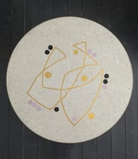 Image 3 of Berthold Müller Mosaic Coffee Table with Gold and Lilac Accents