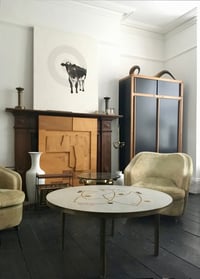 Image 5 of Berthold Müller Mosaic Coffee Table with Gold and Lilac Accents