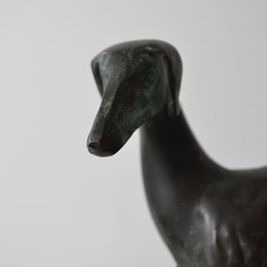 Image of Mid-century, French, Bronze Greyhound 