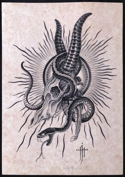 Image of Goat-snake (available in size A2/A3)