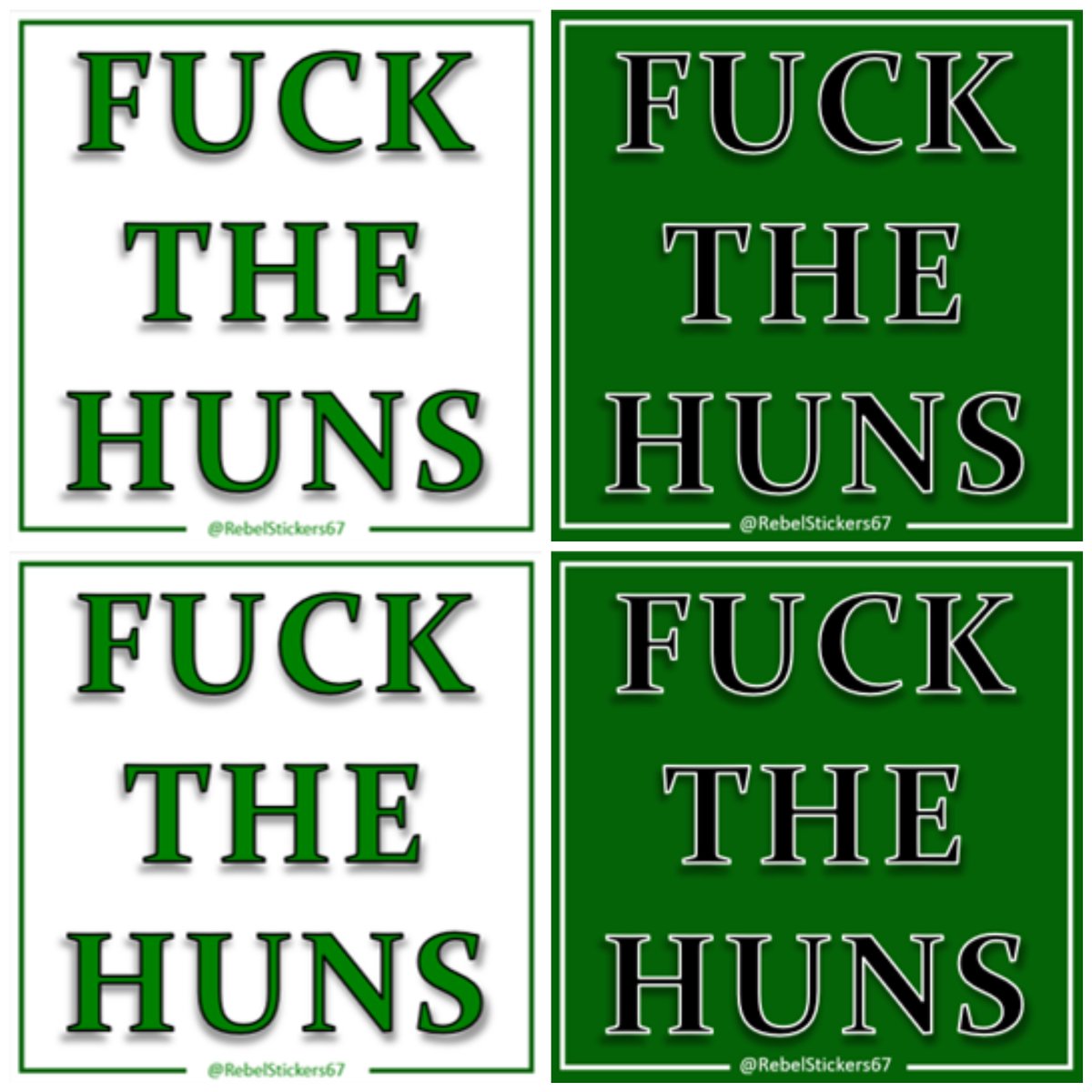 Fuck The Huns Sticker Pack | Rebel Stickers