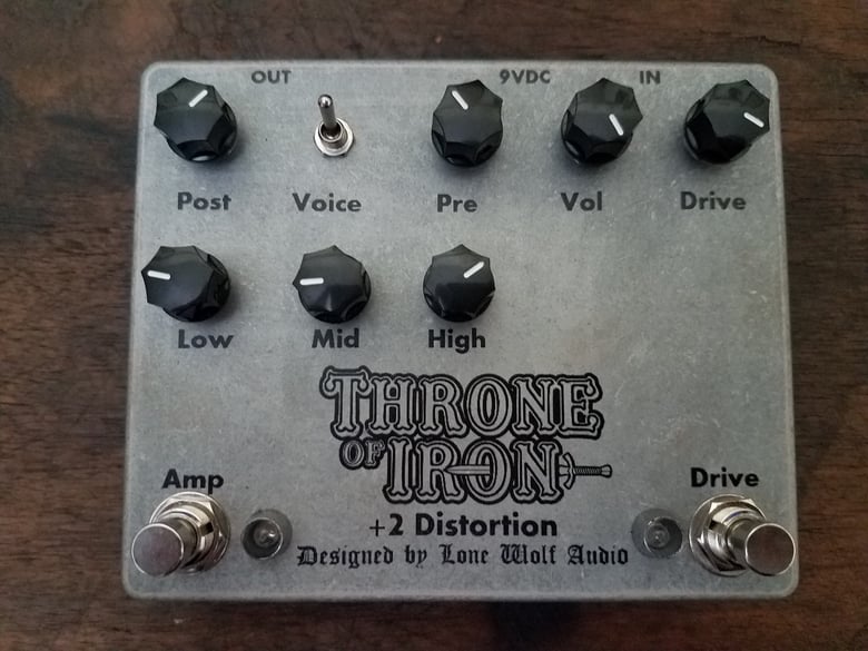 Image of Throne Of Iron/Lone Wolf Audio +2 Distortion pedal
