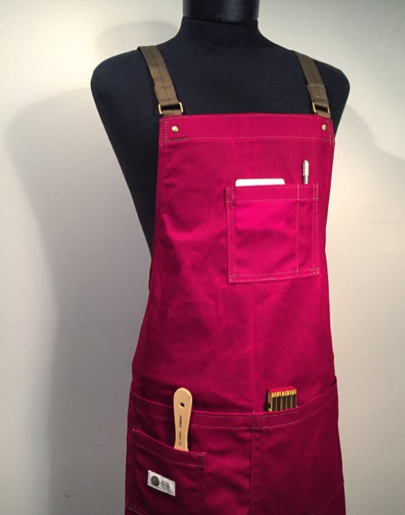 Wax Canvas Shop Apron | OLD GLORY Heritage | Made in USA Waxed Bib Apron. Sold