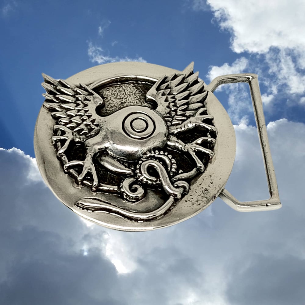 Image of Flying Eye Buckle Cast in White Brass