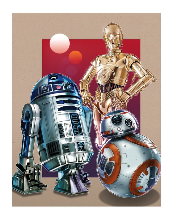 Image of DROIDS: 8 1/2" x 11" OPEN EDITION COLLECTIBLE Giclée PRINT 