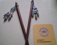 Image 1 of Beaded Rosewood Hair Sticks