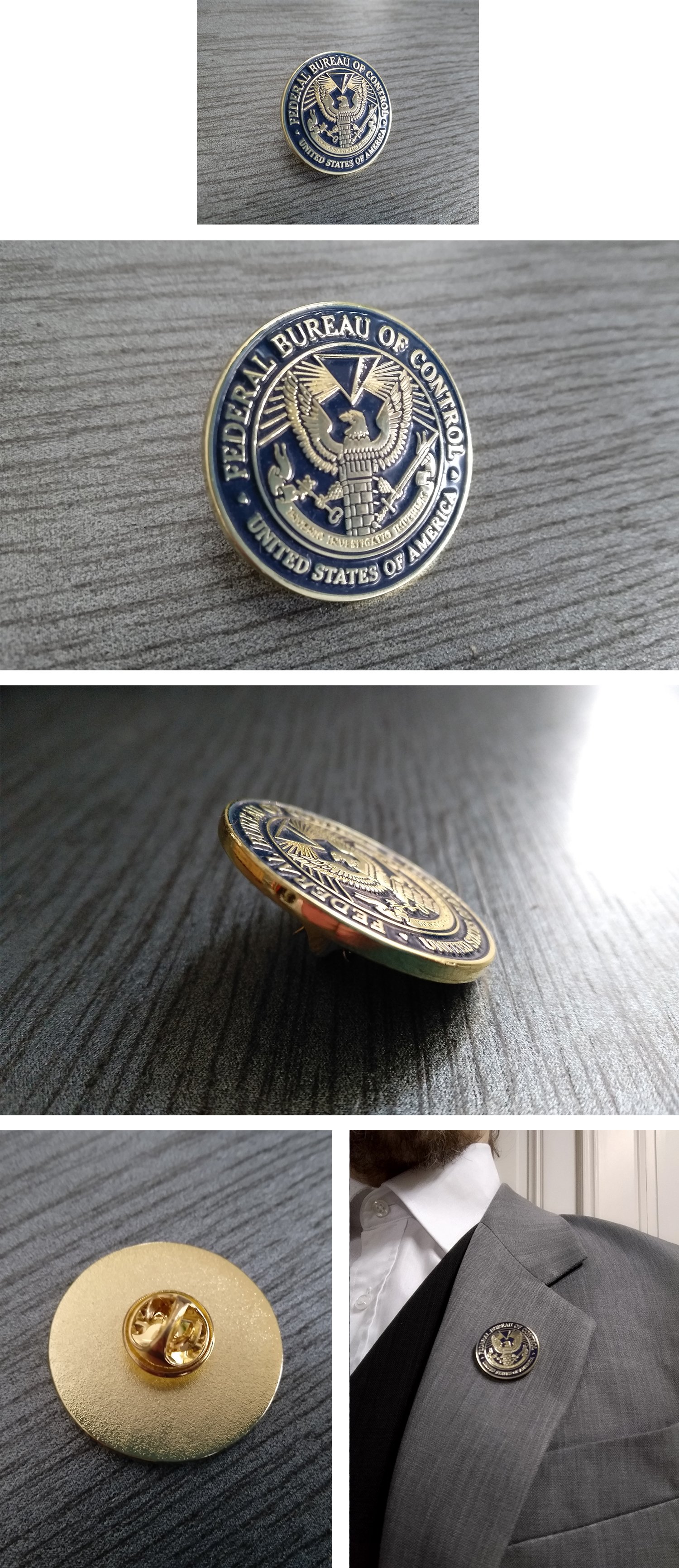 Image of Federal Bureau of Control lapel pin
