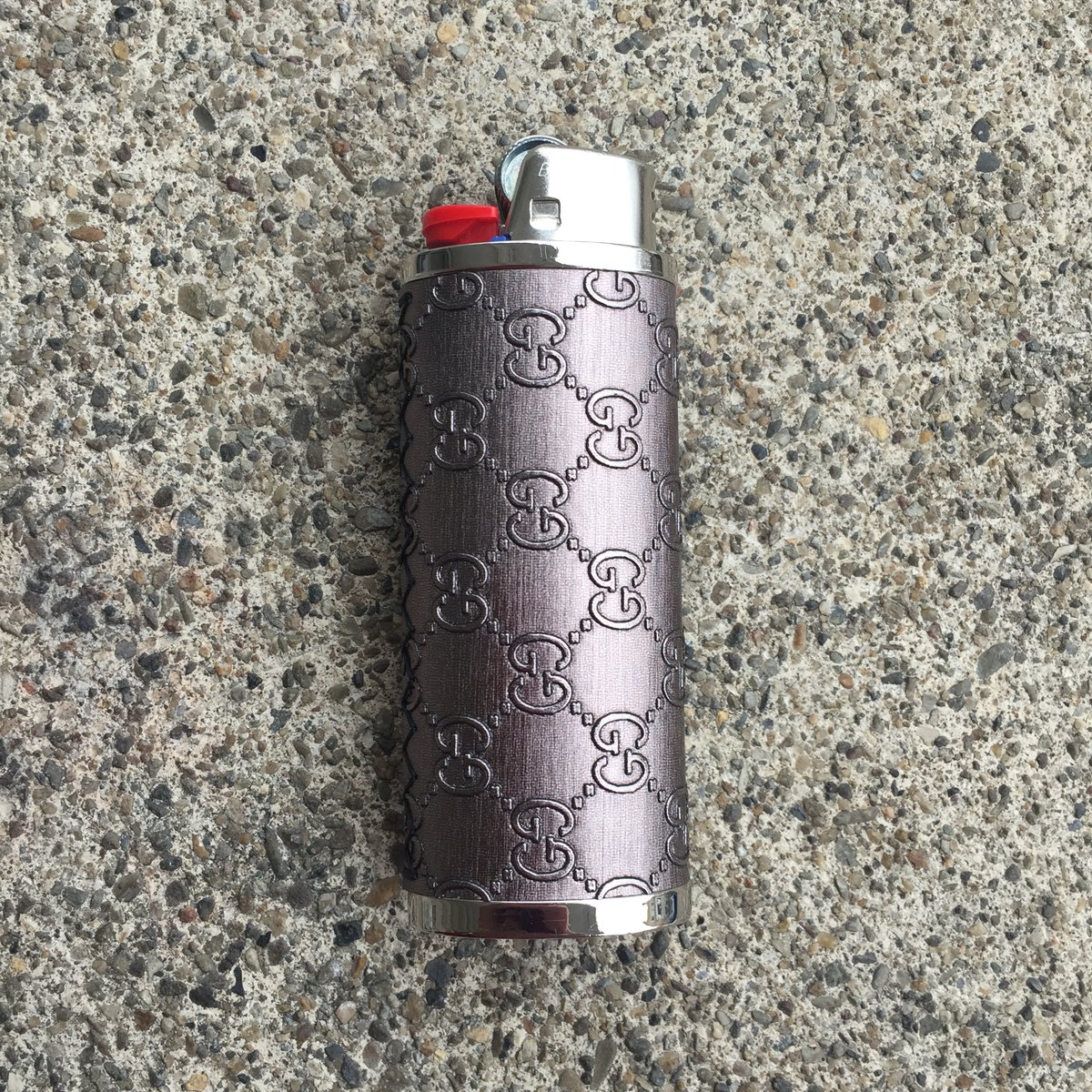 Silver Gucci Lighter Case | Real Ryte Customs