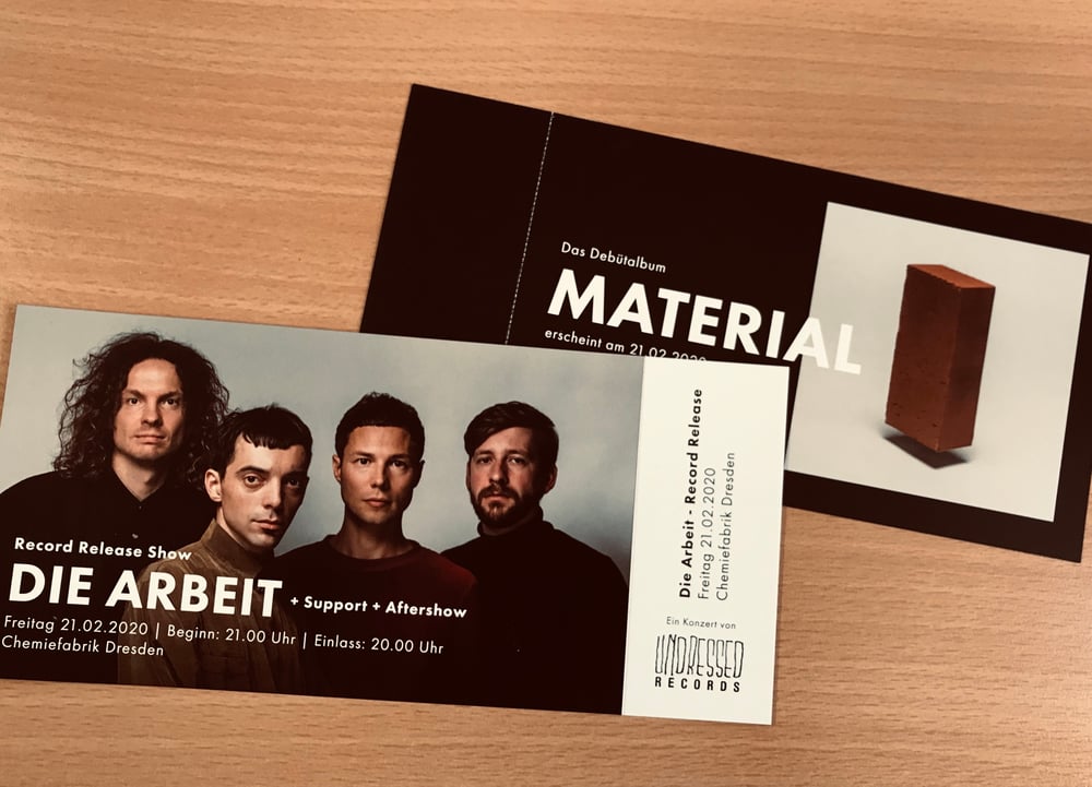 Image of DIE ARBEIT - "Material" Record Release / Ticket 21.02.2020 Chemiefabrik Dresden