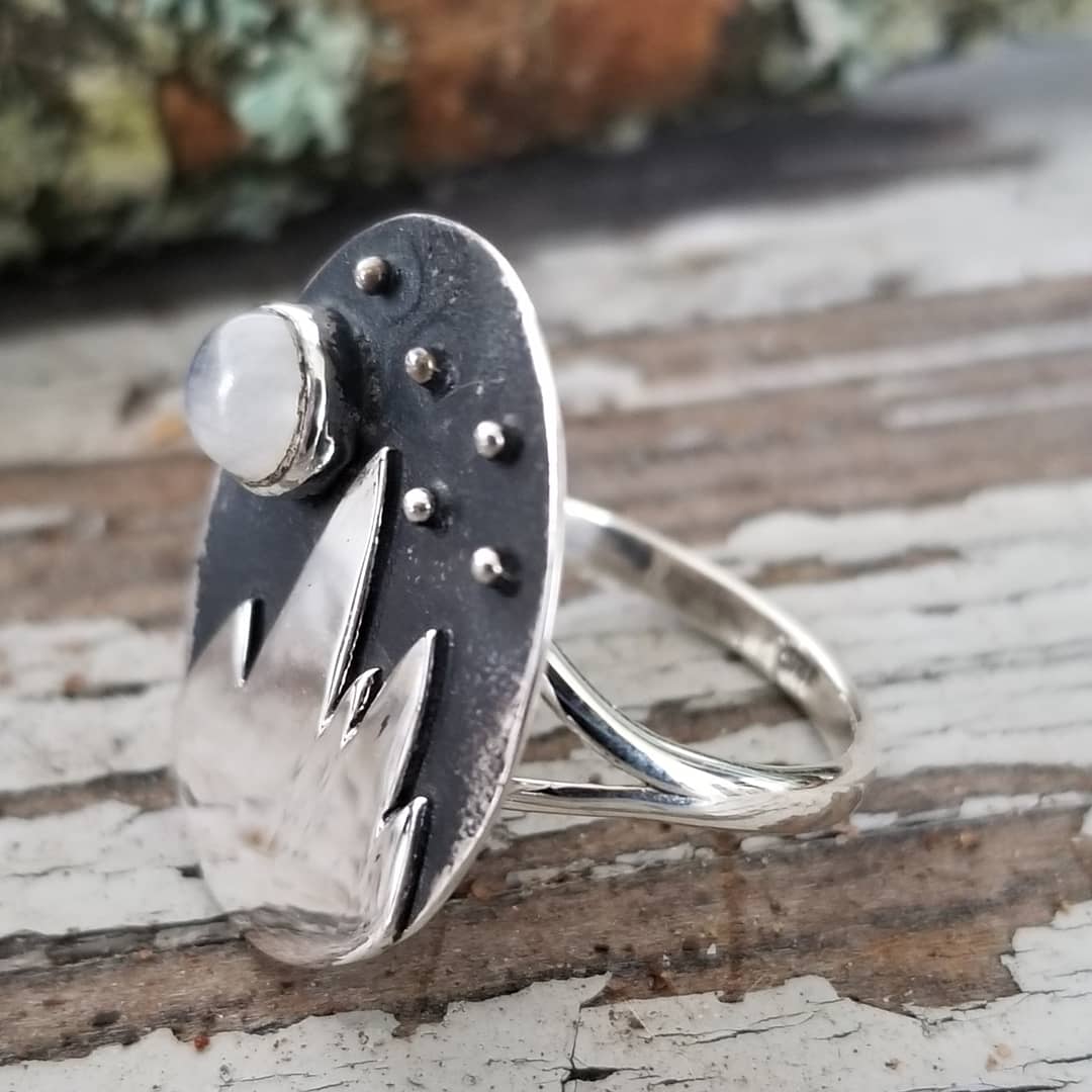 Image of Andes Ring - Moonstone in Sterling 