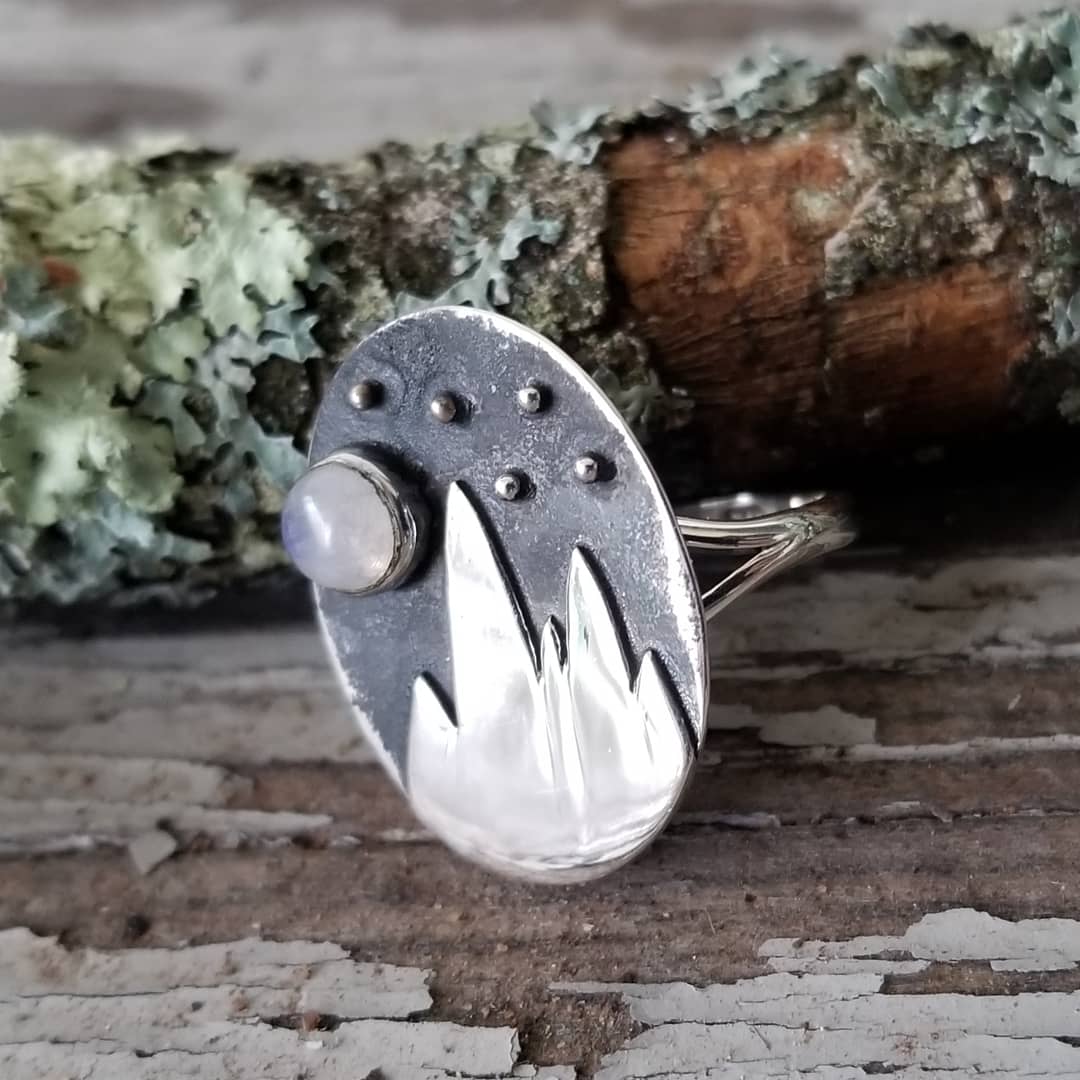 Image of Andes Ring - Moonstone in Sterling 