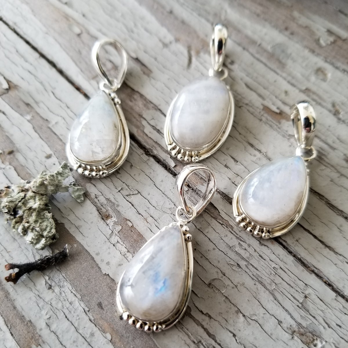 Image of Sweet Simplicity - Moonstone Pendants in Sterling Silver