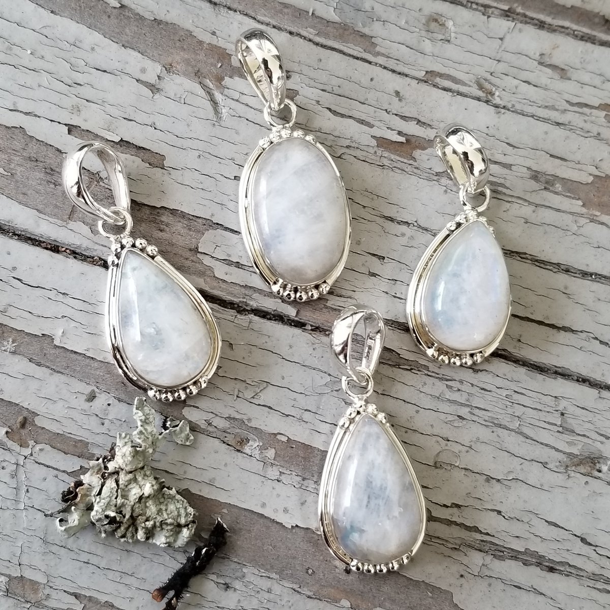 Image of Sweet Simplicity - Moonstone Pendants in Sterling Silver