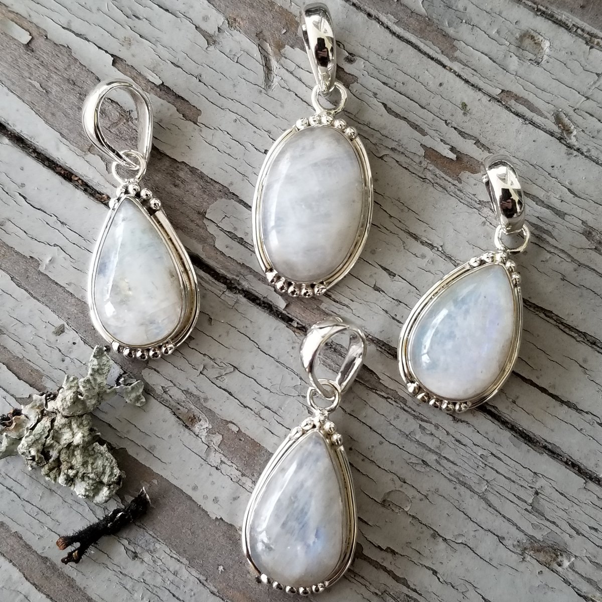 Image of Sweet Simplicity - Moonstone Pendants in Sterling Silver