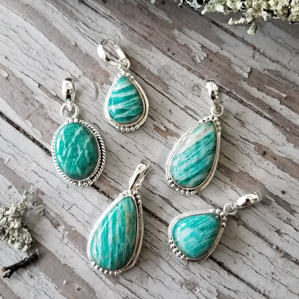 Image of Sweet Simplicity Pendants - Amazonite in Sterling 