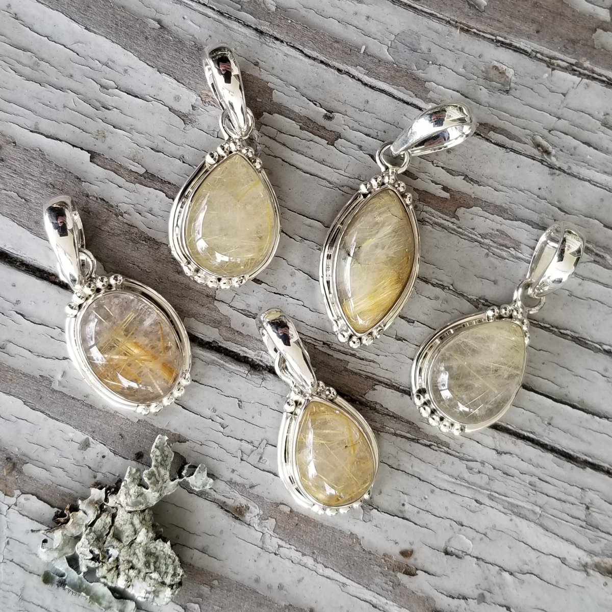 Image of Sweet Simplicity - Golden Rutile Quartz Pendant in Sterling
