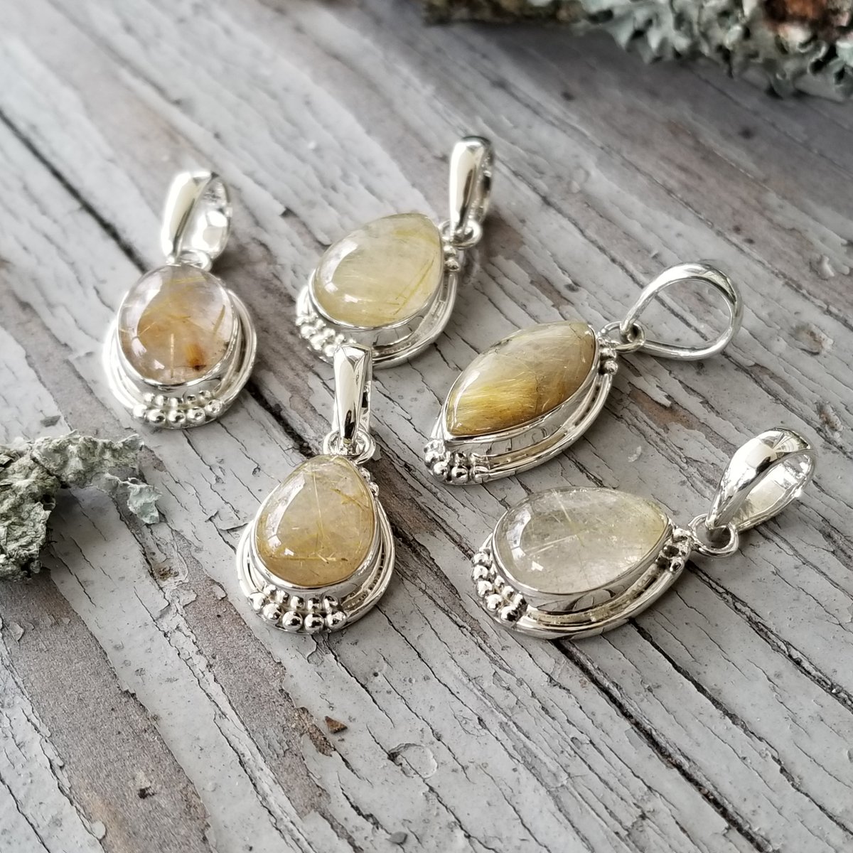Image of Sweet Simplicity - Golden Rutile Quartz Pendant in Sterling