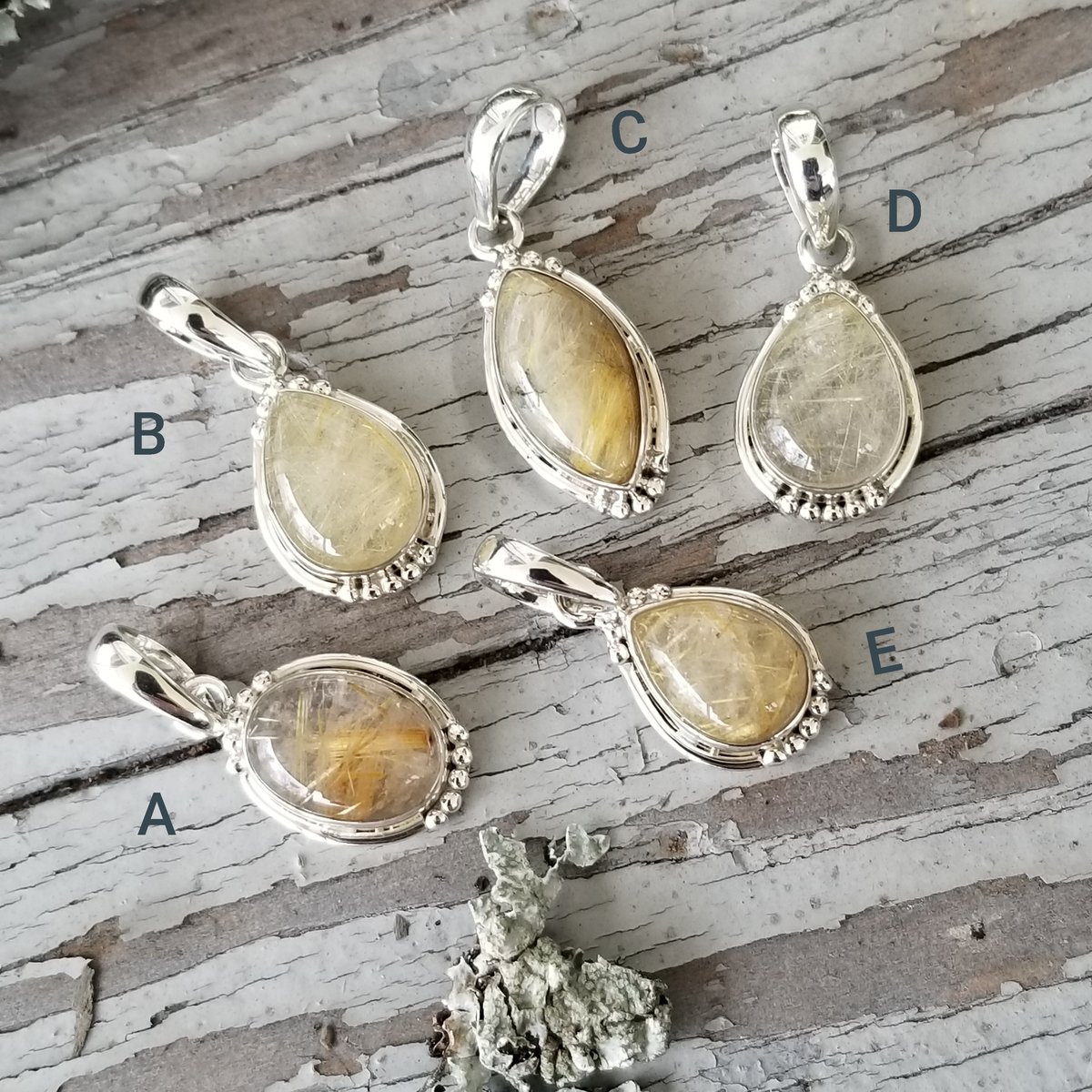 Image of Sweet Simplicity - Golden Rutile Quartz Pendant in Sterling