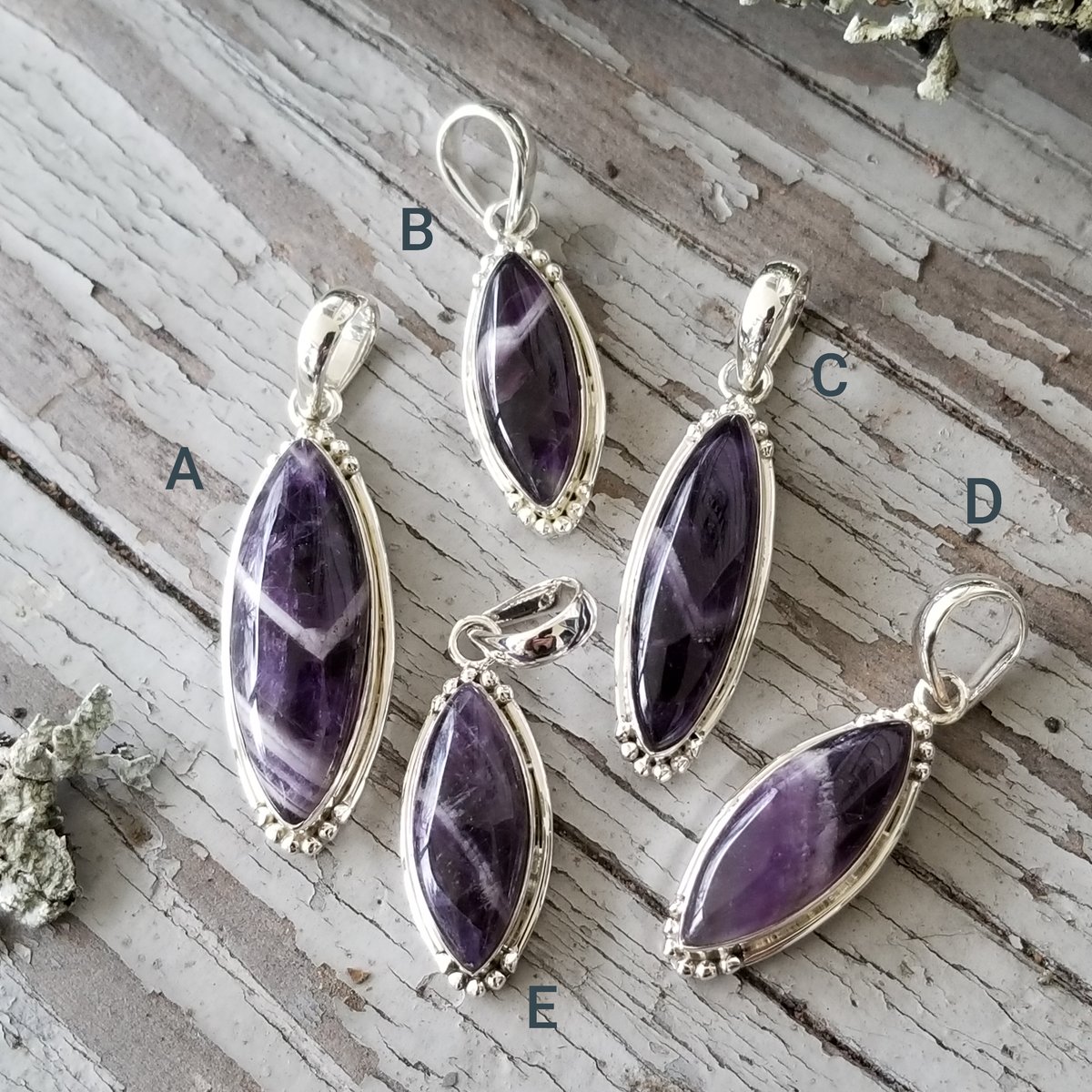 Image of Sweet Simplicity - Chevron Amethyst Pendants in Sterling Silver