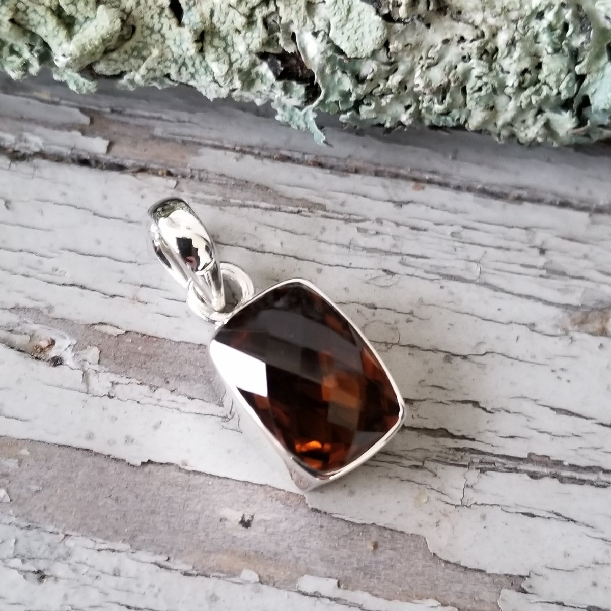 Image of Dunkel - Hessonite Garnet Pendant in Sterling 