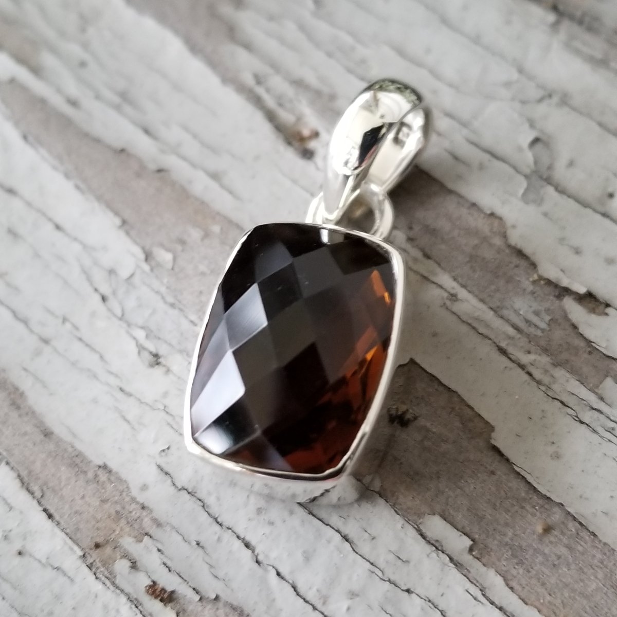 Image of Dunkel - Hessonite Garnet Pendant in Sterling 