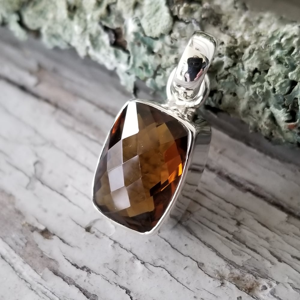 Image of Dunkel - Hessonite Garnet Pendant in Sterling 