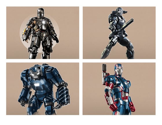 Image of Ironman Suits: 8 1/2" x 11" OPEN EDITION COLLECTIBLE Giclée PRINTS 