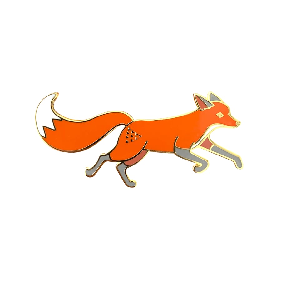 Image of Quinn the Fox Running Enamel Pin 