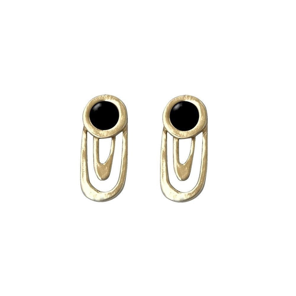 Image of Ripple Earrings with Black Onyx