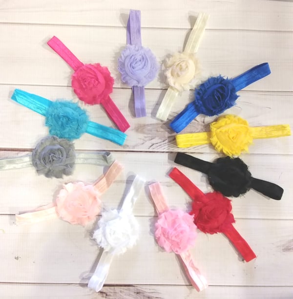 Image of ROCK BOTTOM BLOWOUT SALE- Shabby chiffon Headbands 