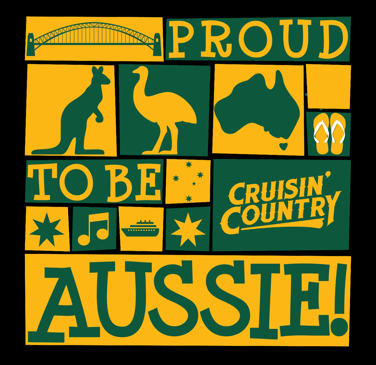 Image of Cruisin' Country Stubby Cooler - Proud to be Aussie