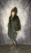 Pointy Hood Faux Fur Coat with Bishop Sleeves