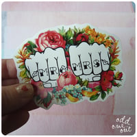 Image 1 of Mr & Mrs Knuckle Tattoo - Vinyl Sticker