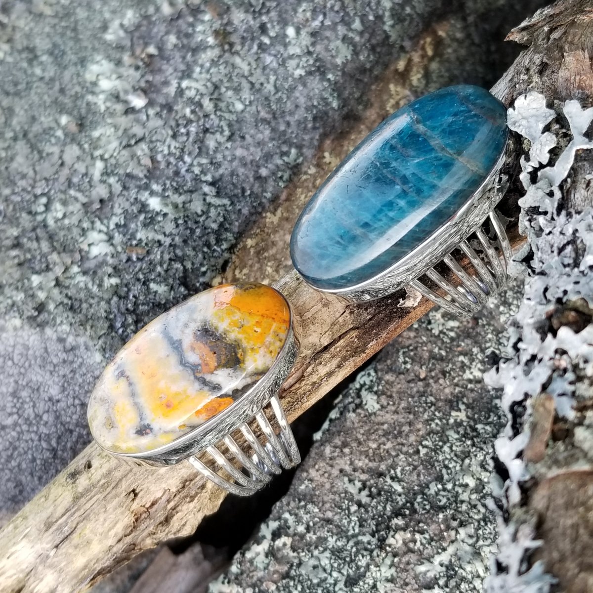 Image of Terang - Apatite / Bumblebee Rings in Sterling Silver