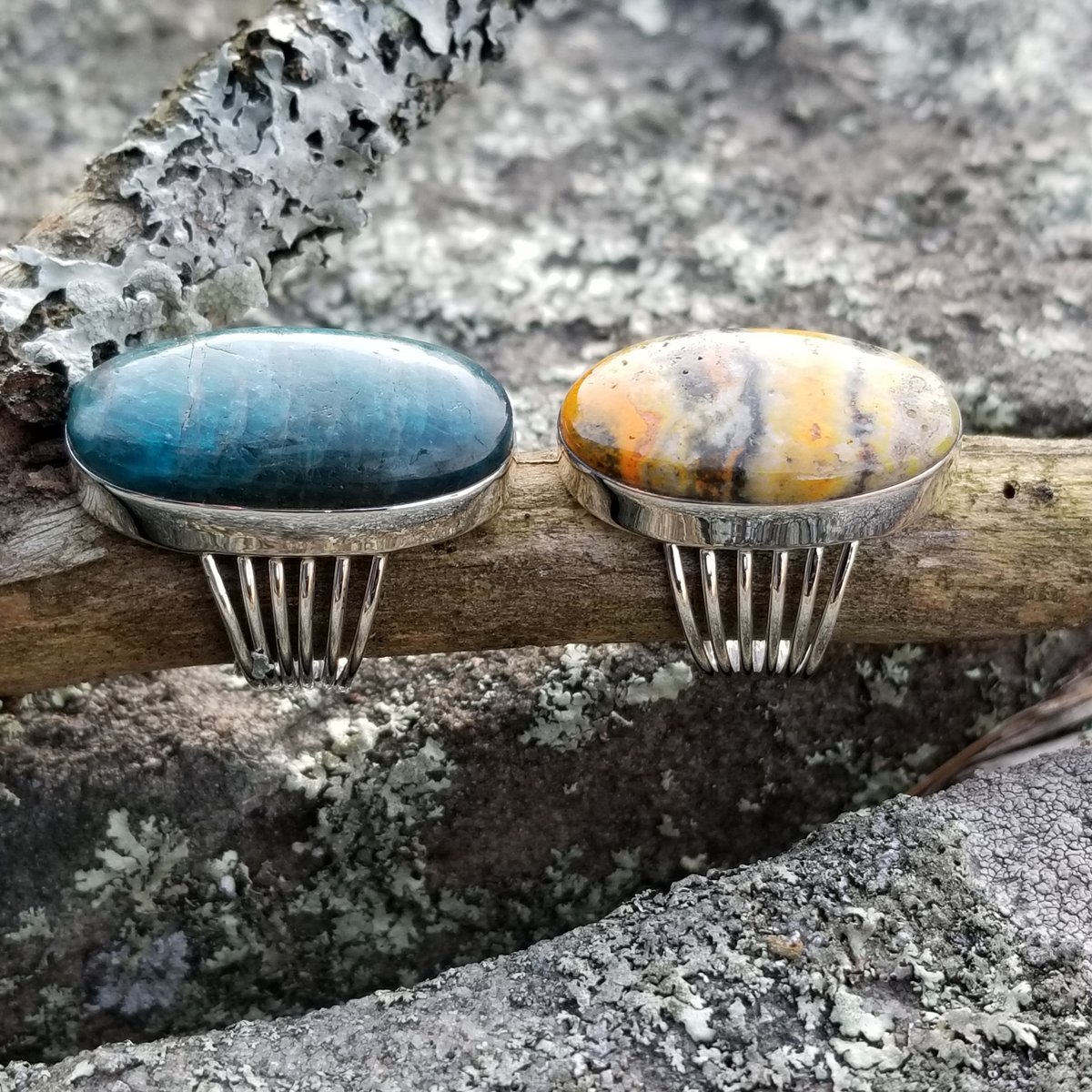 Image of Terang - Apatite / Bumblebee Rings in Sterling Silver