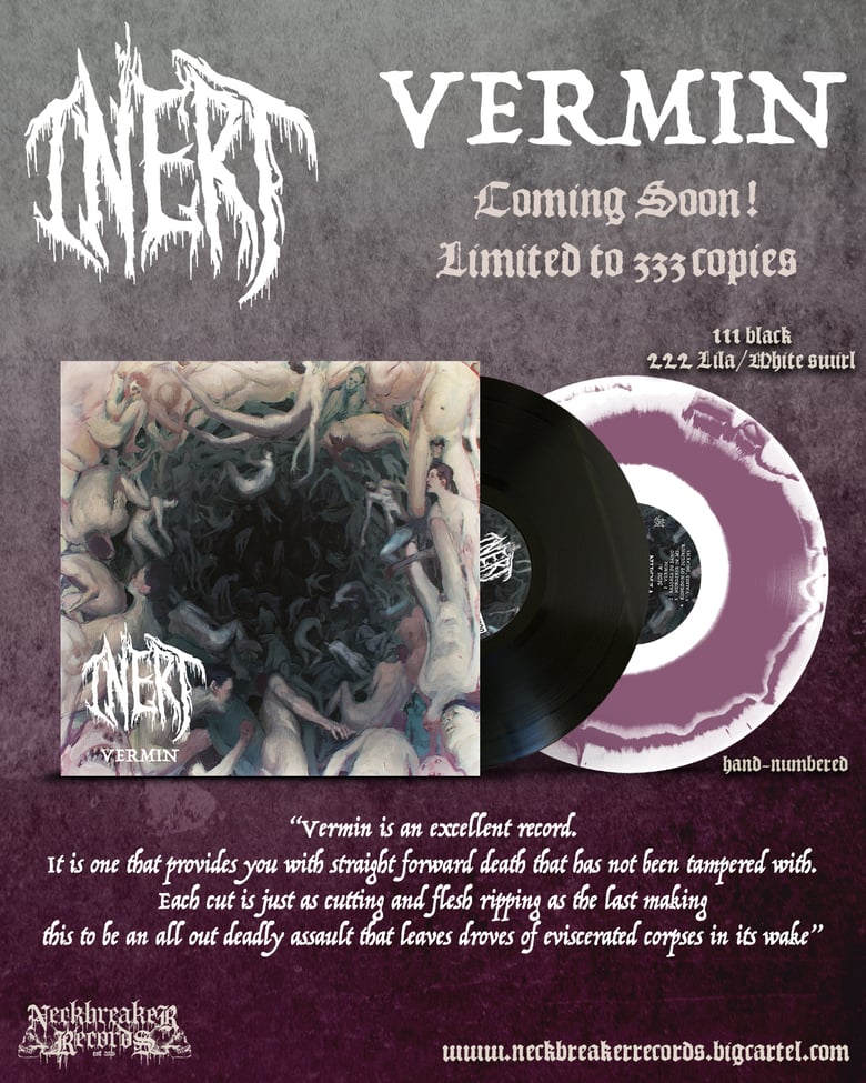 Image of NBR010LP Inert - Vermin LP BUNDLE Black + White / Lilac Swirl  