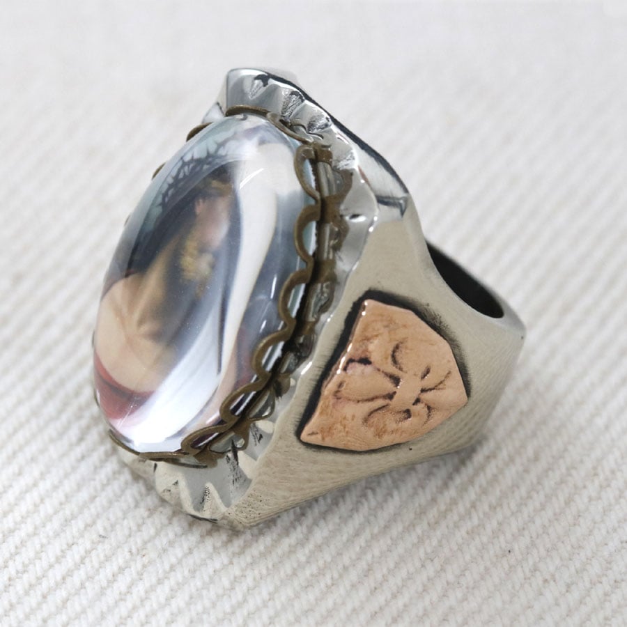 RECTANGLE JESUS IMAGE MEXICAN BIKER RING