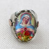 OVAL MARY ROSES IMAGE MEXICAN BIKER RING