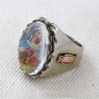 Image 2 of OVAL MARY ROSES IMAGE MEXICAN BIKER RING
