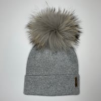 Image 2 of Grey Angora Beanie