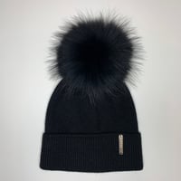Image 2 of Black Angora Beanie