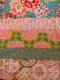 Image 2 of Pieced Table Runner in Pinks, Greens and Teals, 19X54 inches